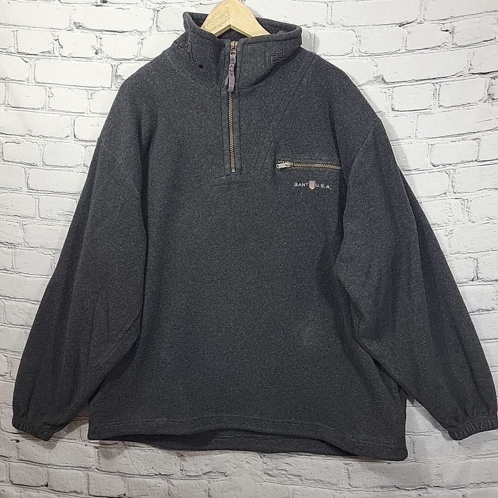 Gant USA The Rugger Fleece Men's Gray Long Sleeves Lightweight Jacket Size L